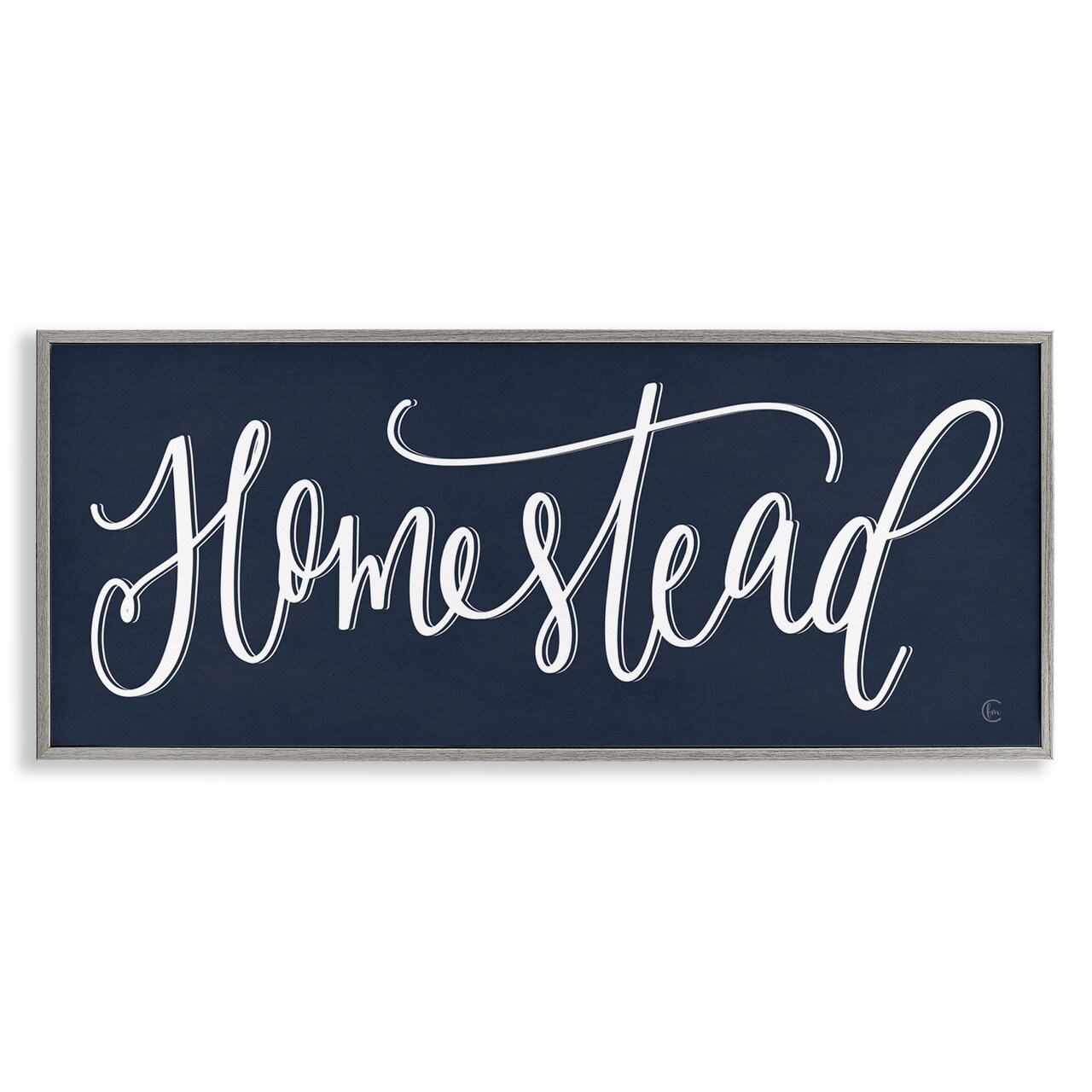 Stupell Industries Navy Blue Homestead Phrase Framed Giclee Art